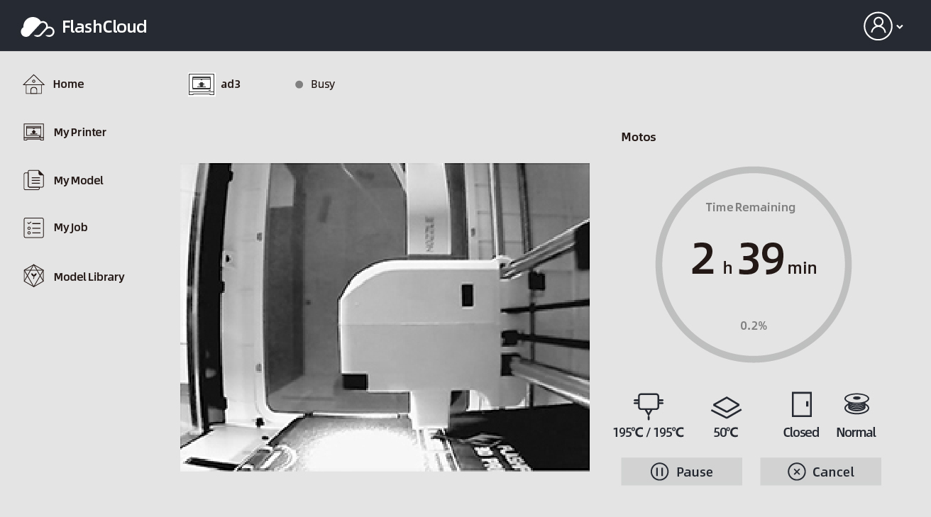 Adventurer 3 Віддалений контроль та мультиконнект
